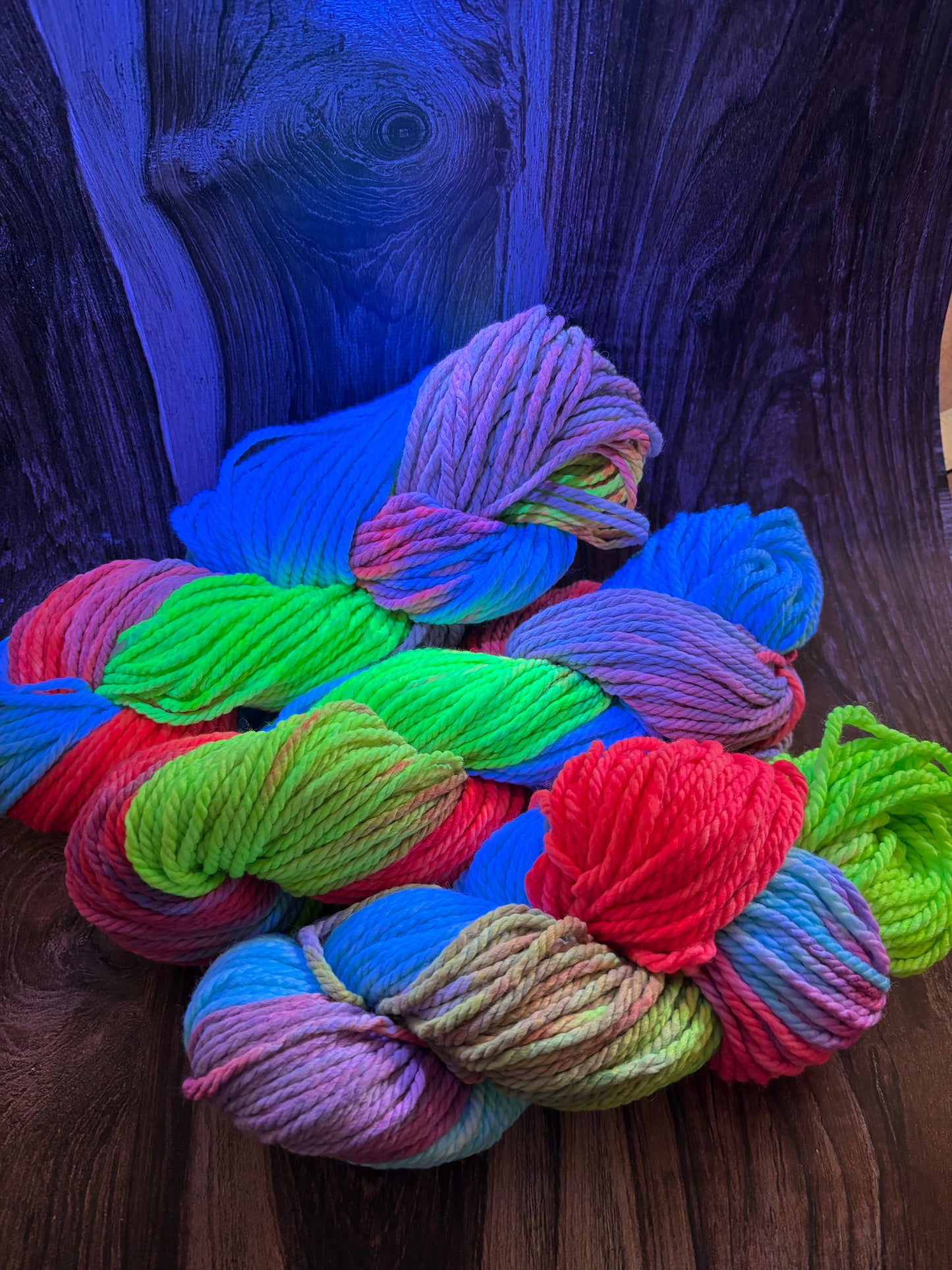 Wool yarn lot hand dyed