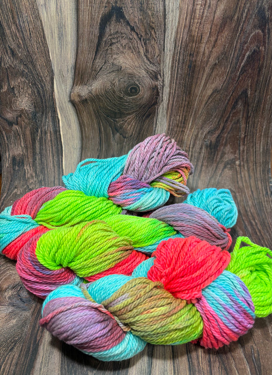 Wool yarn lot hand dyed