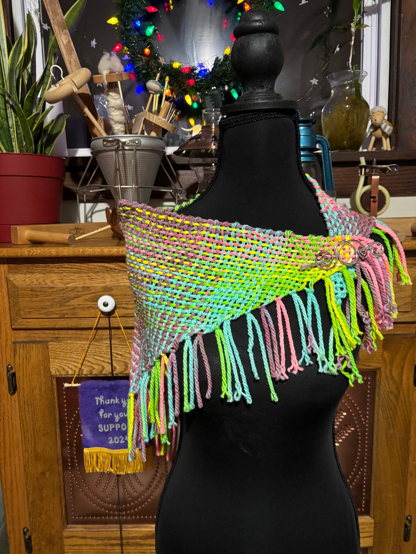 Cowl neck mini shawl